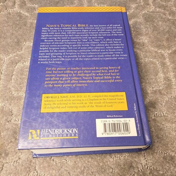 Nave's Topical Bible by Orville J Nave 2002 Hardcover Abridged edition spiritual - Picture 3 of 7